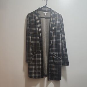 Maurices Black and Taupe Plaid Blazer